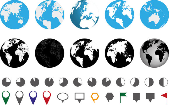 globes collection vector set