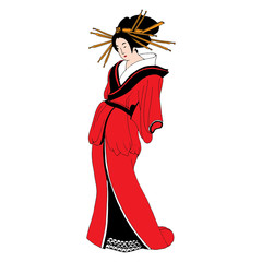 Japanese woman in traditional robe