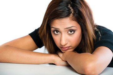 Fototapeta premium Close-up portrait of fresh, beautiful young Asian Indian model