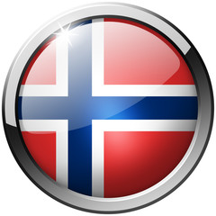 Obraz premium Norway Round Metal Glass isolated realistic Button