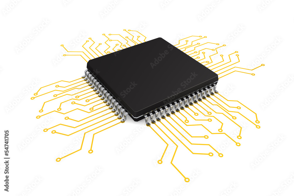 Aufkleber microchip with circuit