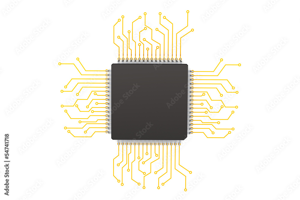 Aufkleber microchip with circuit
