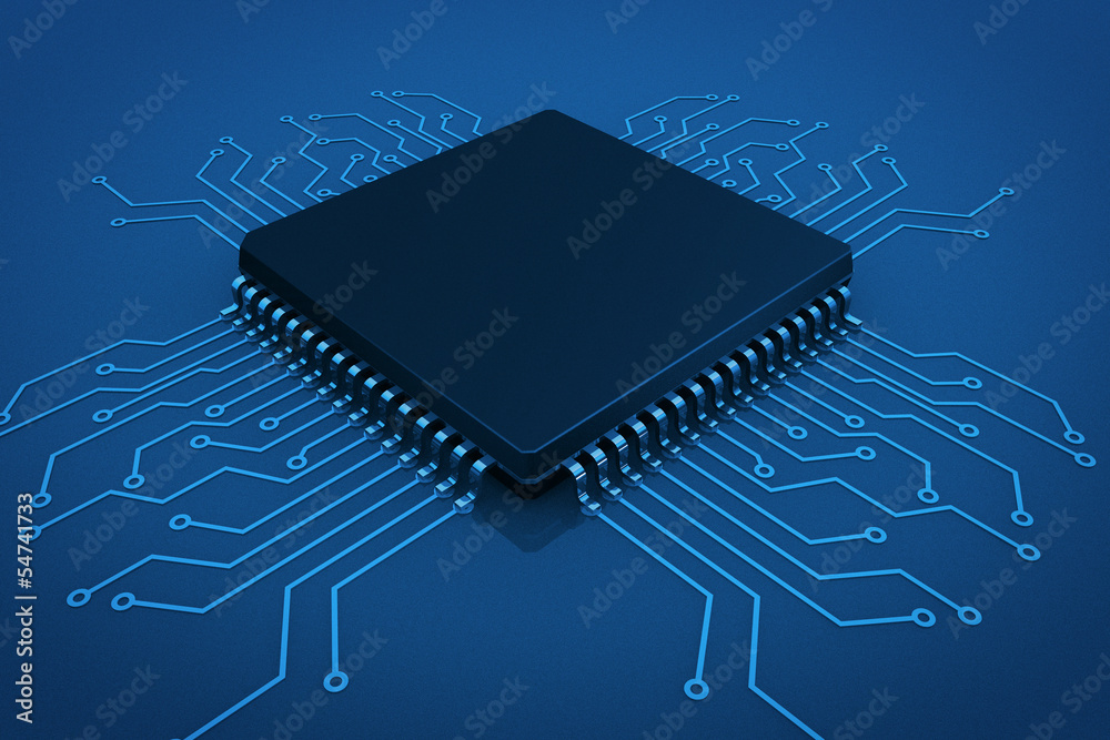 Poster microchip on circuit board