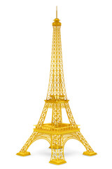 Fototapeta na wymiar Golden 3d Eiffel tower
