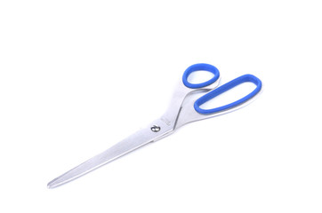 Blue scissors.