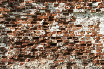 Old destroyed brick wall texture