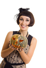 Beautifuk witch with pumpkin