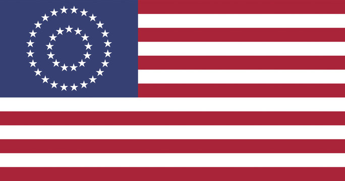 US Civil War Union Flag, official colors & aspect ratio
