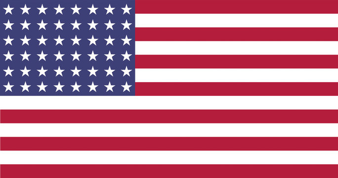 US Flag WWI-WWII (48 stars) Flat, official colors & aspect ratio