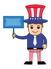 Man on 4th of July - Business Cartoon Characters