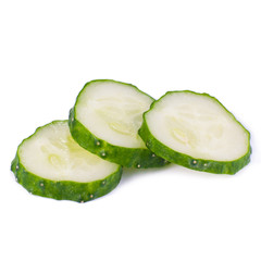 Fresh slice cucumber on white background