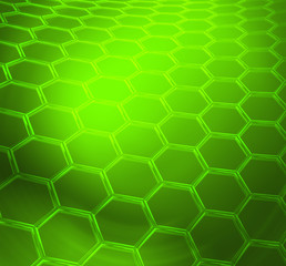 Green shiny abstract technical or scientific background