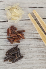 Three types of rice