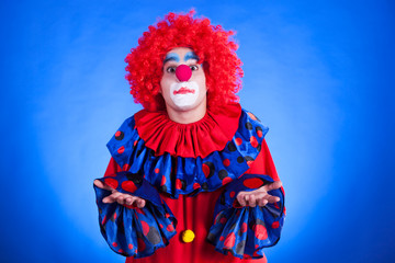 Clown on blue backgound