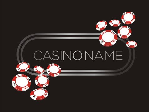 casino banner, poster, backdrop with poker chips