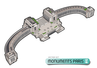 PARIS TOURISME - Monuments - Set 6 - Trocadéro - obrazy, fototapety, plakaty