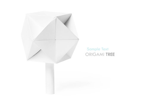 Origami paper tree