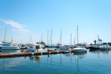 Obraz premium Yachts In Seaport
