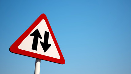 Two Way Sign with Clipping Path
