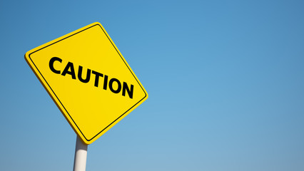 Caution Sign with Clipping Path