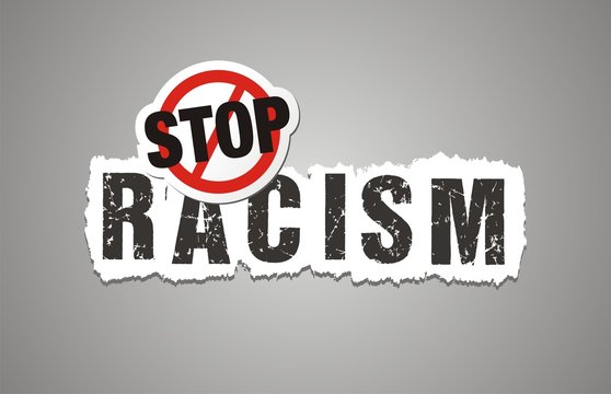 stop racism poster, beckdrop, banner