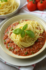 Spaghetti mit Sojabolognesesoße