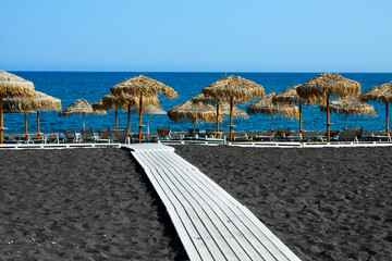 Black beach of Santorini, Greece - 54750399