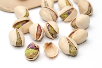 Pistachio nut isolated on the white background