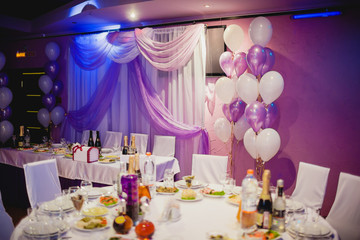 Table set for an event party