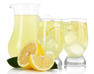 Delicious lemonade isolated on white