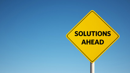 Solutions Sign with Clipping Path