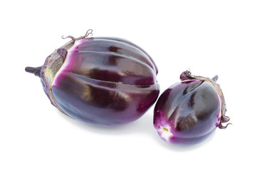 Two fresh violet eggplants
