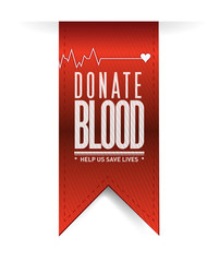 donate blood red heart banner illustration