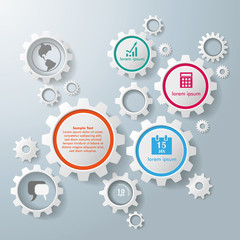 Several Colored and White Gears Infographic