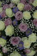 Purple and white wedding roses
