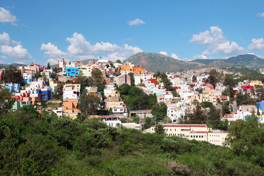 panoramic view of beautiful Guanajuato in Mexico