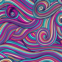 Abstract hand-drawn waves texture, wavy background.