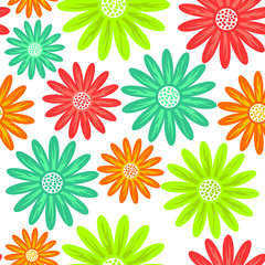 Seamless pattern with flowers, endless floral texture. Seamless