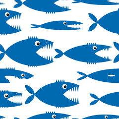 Funny fish cartoon for your design