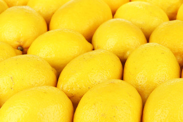 Ripe lemons close-up
