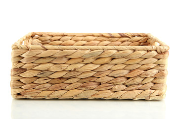 Wicker basket, isolated on white