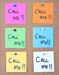 Post it note collage with call me