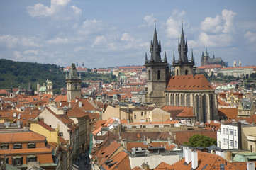 Obraz premium Top view of Prague
