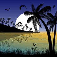 Tropical beach poster