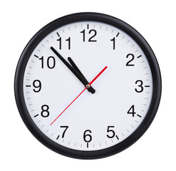 Five to eleven on a clock face