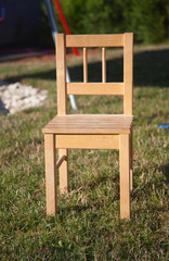 Wooden chair close up