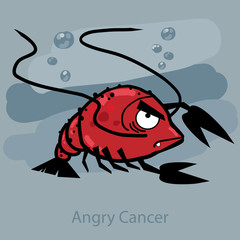 Angry horoscope: Cancer. Vector