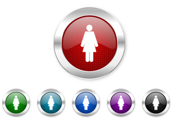 woman icon set