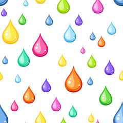 Seamless background with multicolored drops. Vector illustration