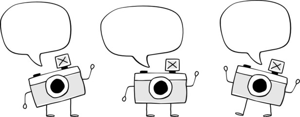 camera doodle cartoon vector